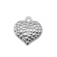 Ciondoli in acciaio inossidabile cuore argento