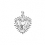 Metallo TQ in ottone ciondolo cuore argento