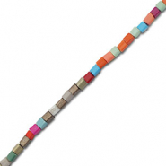 Perline di vetro quadrato multicolore