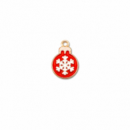 Ciondoli di metallo pallina di natale oro-rosso-bianco