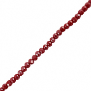 Perline sfaccettate 4x3mm rondella rosso scuro