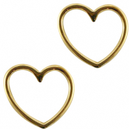 Ciondoli di metallo DQ cuore oro (privo di nichel)