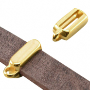 Passanti di metallo DQ rettangolo con anellino (per pelle piatta DQ 10mm) oro (privo di nichel)