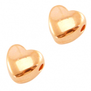 Perline di metallo DQ cuoricino oro rosa (privo di nichel)