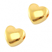 Perline di metallo DQ cuoricino oro (privo di nichel)