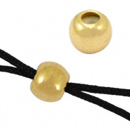 Chiusura con perline scorrevoli  di metallo DQ 5mm oro (privo di nichel)