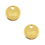 Ciondoli di metallo DQ 12mm 'sisters' oro (privo di nichel)