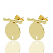 Perno di metallo DQ barra con cerchio 20x14 mm oro (privo di nichel)