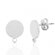 Componenti di metallo DQ perno 10 mm rotondo con anellino argento antico (privo di nichel)