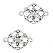 Ciondoli di metallo DQ distanziatore fiore argento antico (privo di nichel)