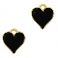 Ciondoli di metallo DQ cuore oro-nero (privo di nichel)
