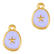 Ciondoli di metallo DQ stella marina oro-viola lavanda (privo di nichel)