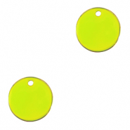 Ciondoli di metallo DQ 10mm oro-giallo neon (privo di nichel)
