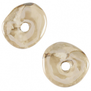 Perline di ceramica greca DQ donut grigio beige