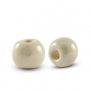 Perline di ceramica greca DQ 6mm bianco crema