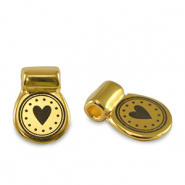 Passanti di metallo DQ cuore oro (privo di nichel)