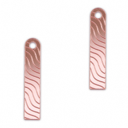 Ciondoli accattivanti barra & onda rosa chiaro metallico