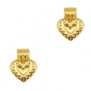 Ciondoli di metallo DQ cuore oro (privo di nichel)