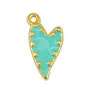 Ciondoli di metallo DQ cuore veraman blu-oro (privo di nichel)