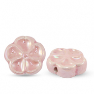 Perline di ceramica fiore rosa chiaro
