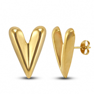 Orecchini in acciaio inossidabile a cuore oro