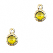 Pendenti di vetro Crystal Glass tonda giallo-oro