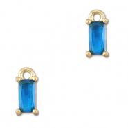 Pendenti di vetro Crystal Glass rettangolo blu-oro