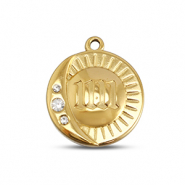 BY31&reg; Ciondoli in acciaio inossidabile tonda con 11:11 oro
