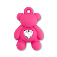 Ciondoli accattivanti orsetto con cuore fucsia
