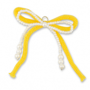 Ciondoli accattivanti doppio fiocco bianco-giallo