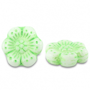 Perline Rep. Ceca boho flower 14mm verde chiaro