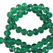 Perline sfaccettate 6x4mm rondella verde petrolio