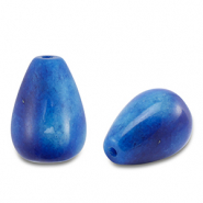 Perline in pietra naturale Quarzo goccia blu