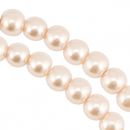 Perline di vetro con effetto perlato 8mm beige chiaro