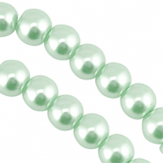 Perline di vetro con effetto perlato 6mm pastello verde menta
