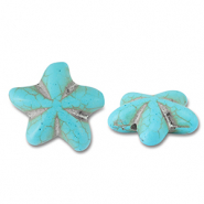 Perline di ceramica stella marina blu turchese