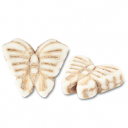 Perline di ceramica farfalla biancastro
