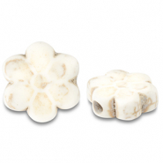 Perline di ceramica fiore biancastro