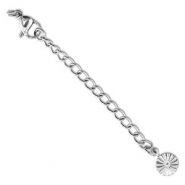 Componenti in acciaio inossidabile allungatrice set fiore con chiusura moschettone argento