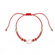 Cavigliere alla moda perline miste rosso-bianco-oro