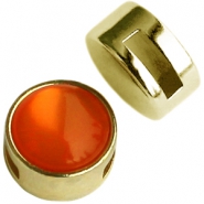 Passanti di metallo DQ Cuoio&reg; con castone per cabochon 12mm oro
