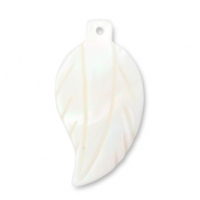Pendenti di conchiglia foglia bianco (colore naturale)