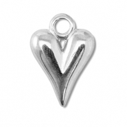 Ciondoli di metallo DQ cuore argento antico (privo di nichel)