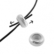 Componenti in acciaio inossidabile chiusura con perline scorrevoli con motivo 9mm argento