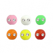 Perline in acrilico 6 mm  con look strass multicolore-argento