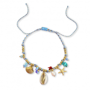 Bracciali in acciaio inossidabile con ciondolo vita marina oro-multicolore
