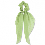 Elastici per capelli a pois con fiocco verde chiaro