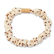 Elastici per capelli a pois biancastro-marrone