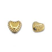 Perline in acciaio inossidabile cuore oro