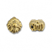 Perline in acciaio inossidabile fiore oro